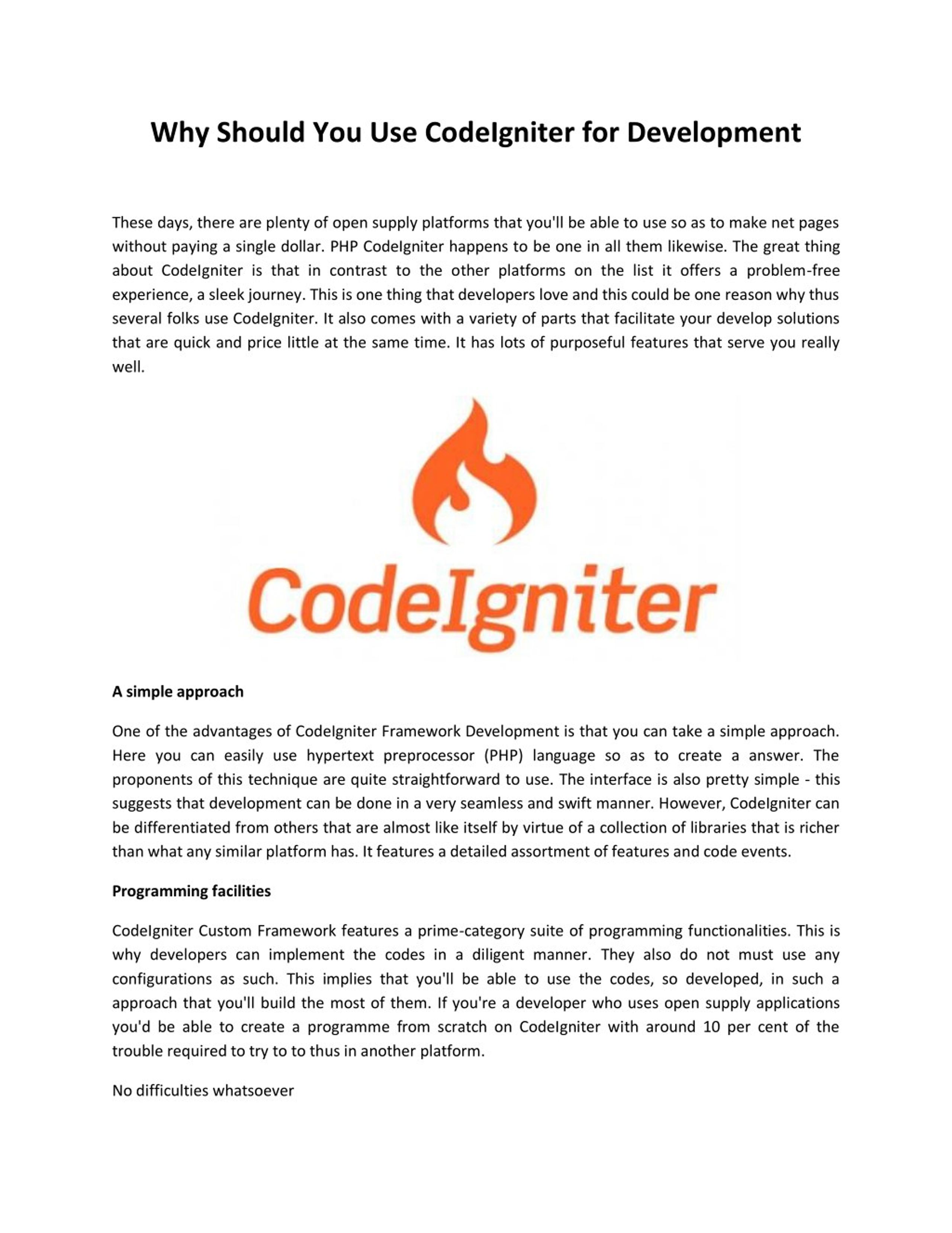 PPT - Why Should You Use CodeIgniter for Development PowerPoint ...