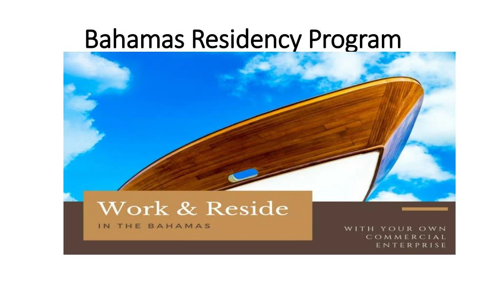 bahamas residency program