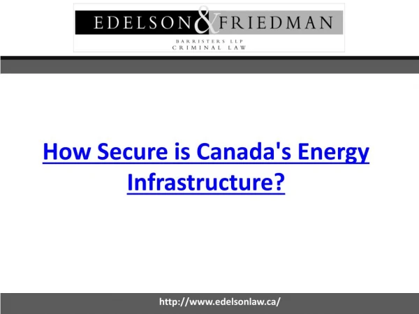 How Secure is Canada's Energy Infrastructure?