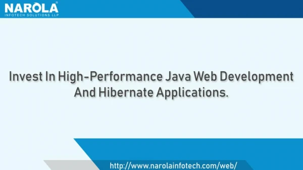 Hire Web Development Company For Java Web Application Development - Narola Infotech