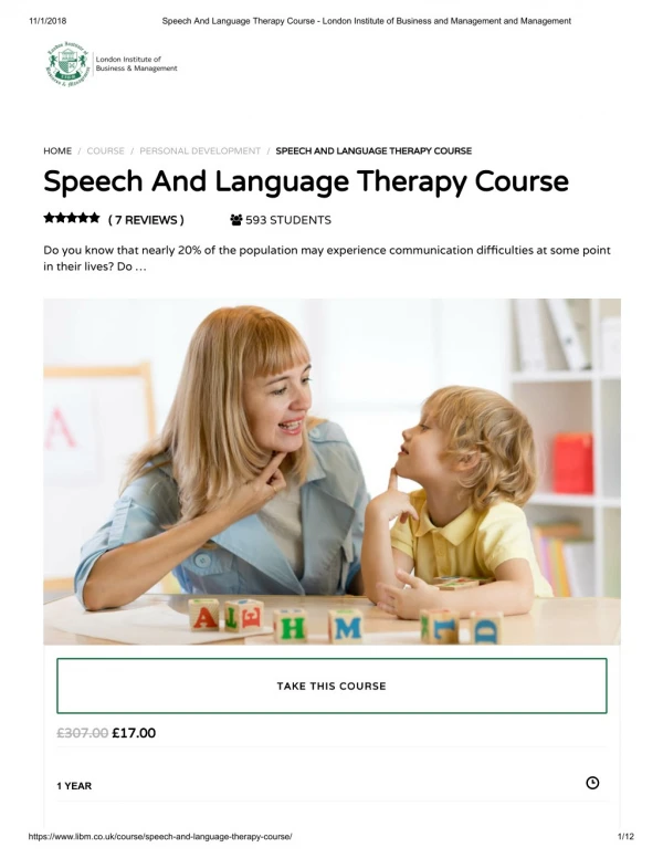 Language Therapy Course - LIBM