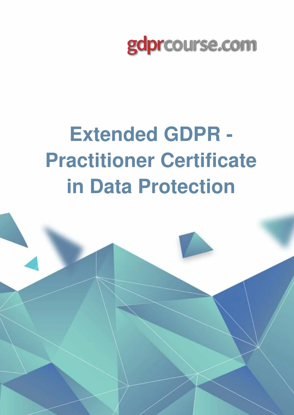 extended gdpr practitioner certificate in data