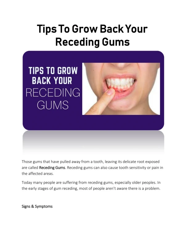 Tips To Grow Back Your Receding Gums