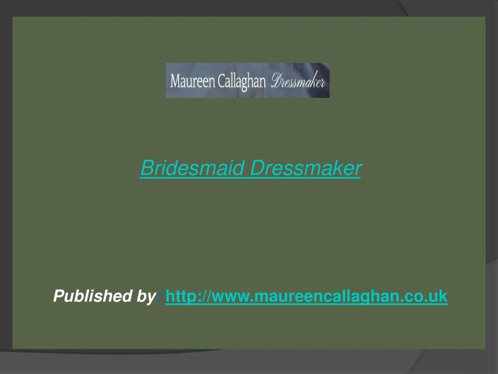 bridesmaid dressmaker published by http