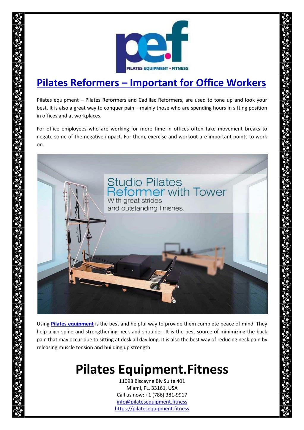 pilates reformers important for office workers