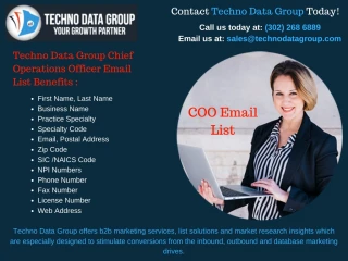 Chief Operations Officer Email List | COO Marketing Lists | COO Professionals List - slide 1