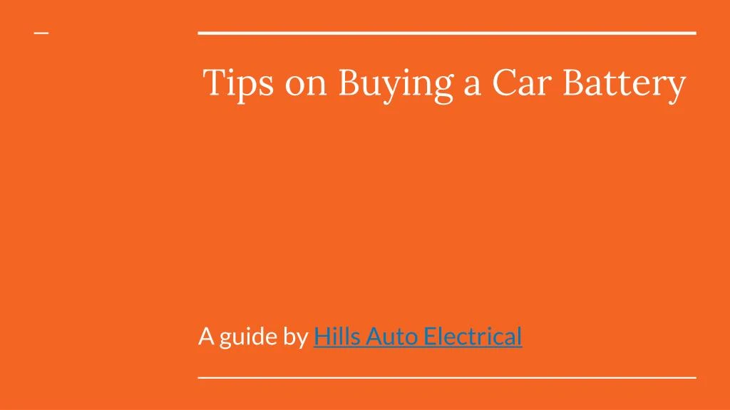 tips on buying a car battery