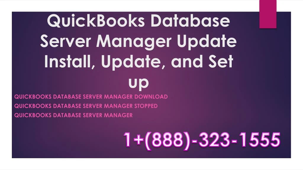 quickbooks database server manager update install update and set up
