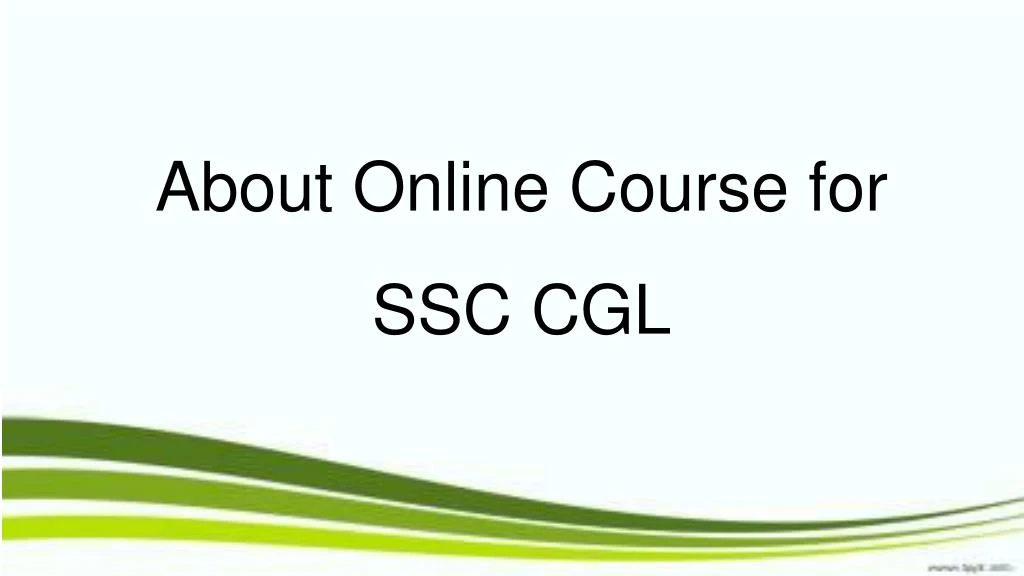 about online course for ssc cgl