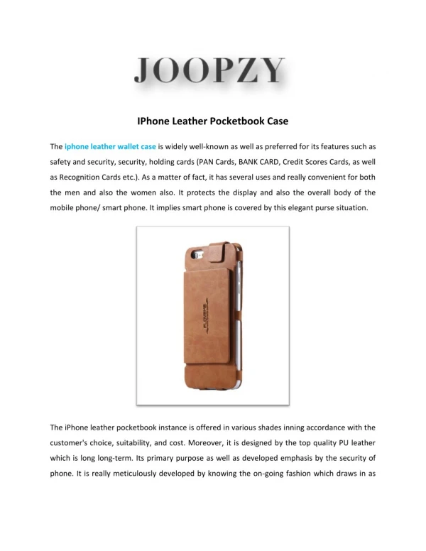 Buy Leather Wallet Case For iPhone & Samsung | JOOPZY