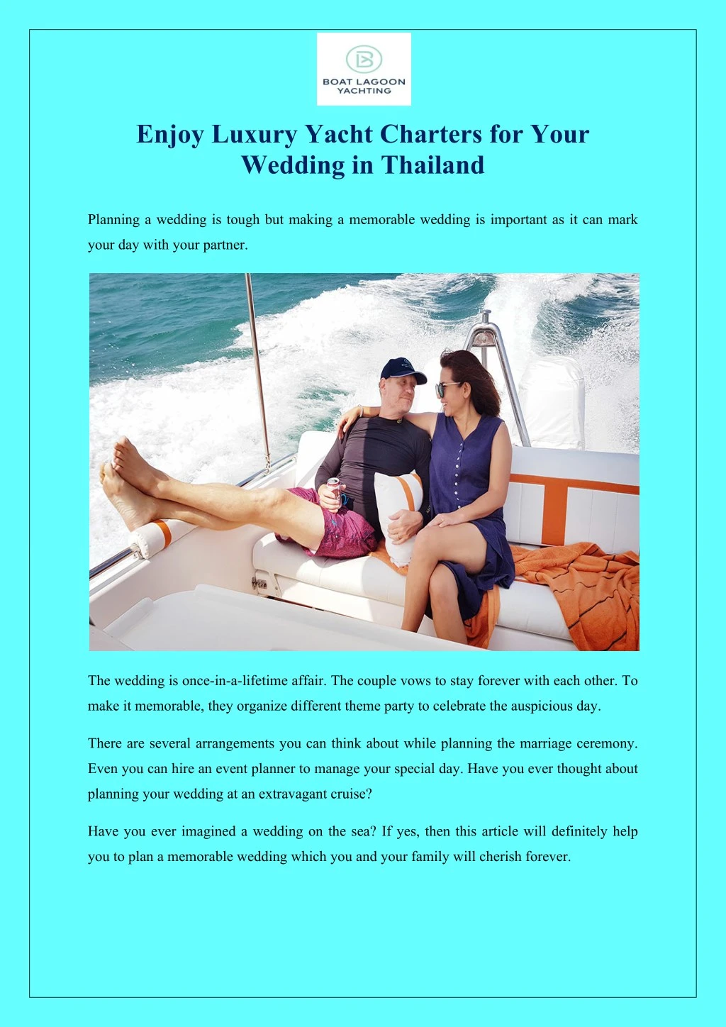 enjoy luxury yacht charters for your wedding