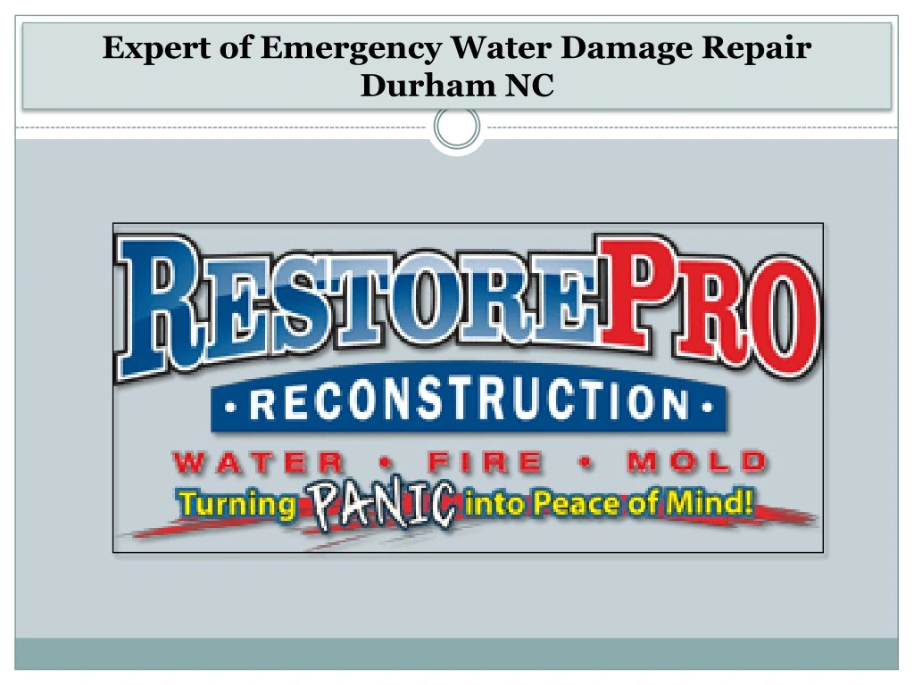 expert of emergency water damage repair durham nc