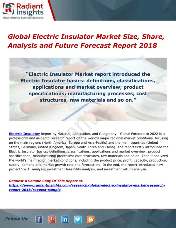 Global Electric Insulator Market Size, Share, Analysis and Future Forecast Report 2018