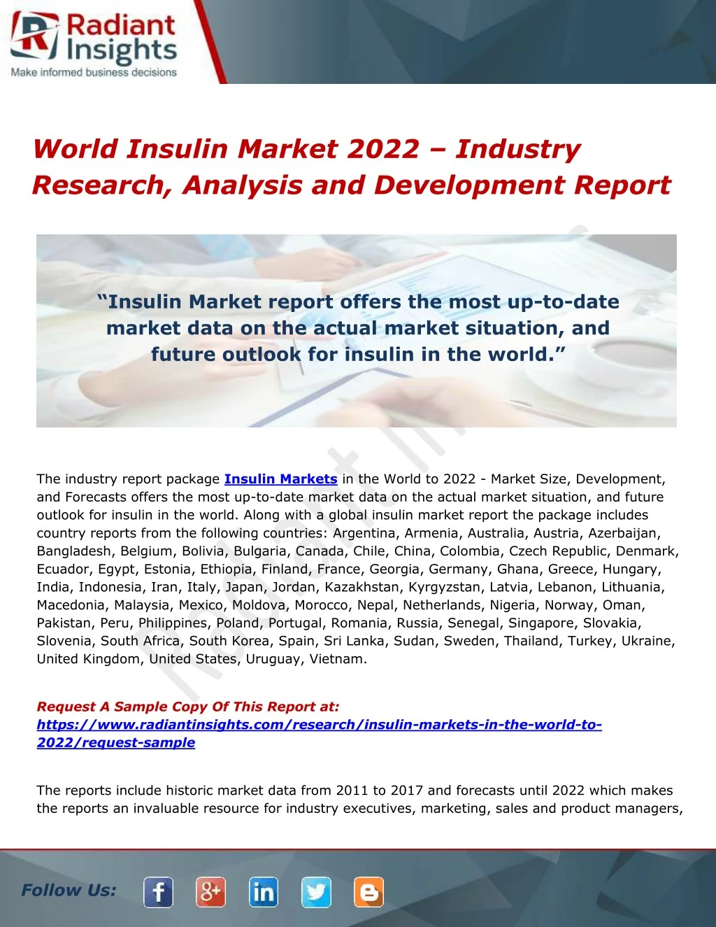 world insulin market 2022 industry research