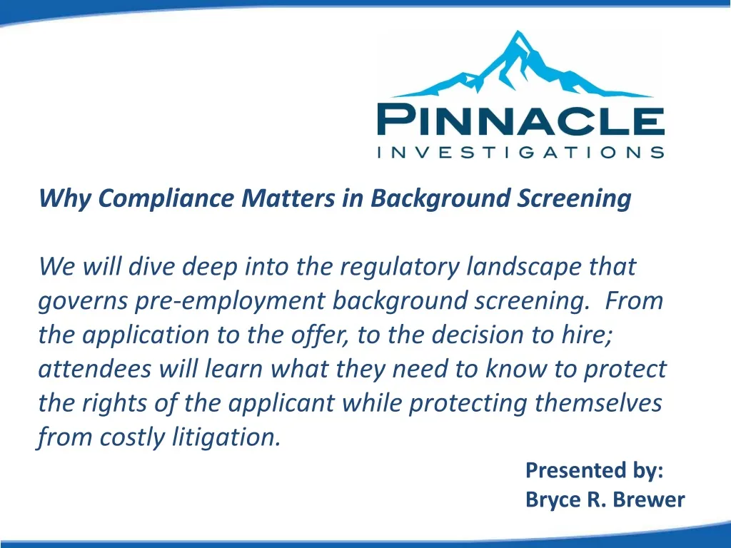 why compliance matters in background screening