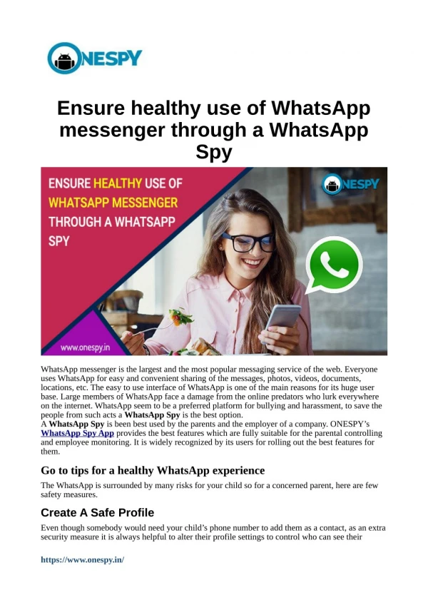Ensure healthy use of WhatsApp messenger through a WhatsApp Spy