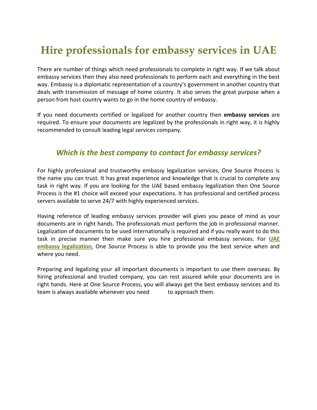 hire professionals for embassy services in uae