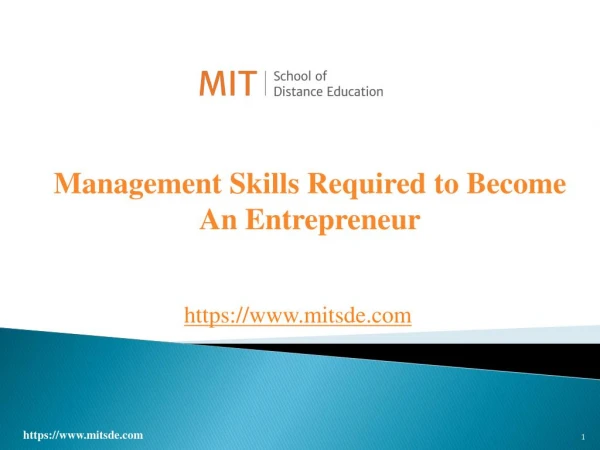 Management skills required to become an entrepreneur | MIT School of Distance Education