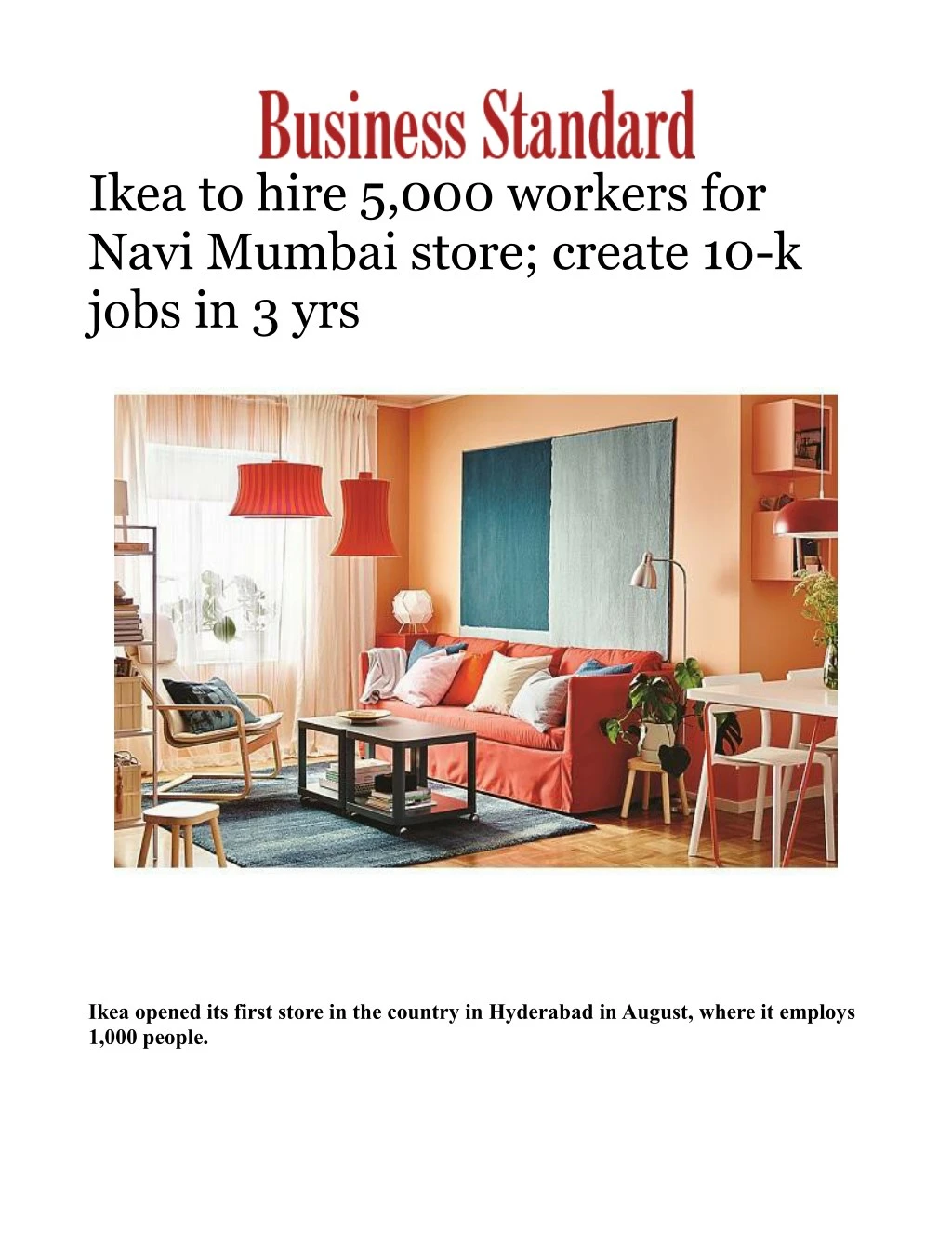 ikea to hire 5 000 workers for navi mumbai store