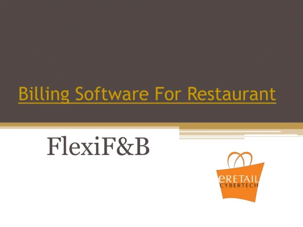 Billing software for restaurant