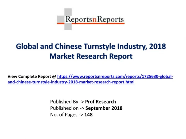 Global Turnstyle Industry with a focus on the Chinese Market