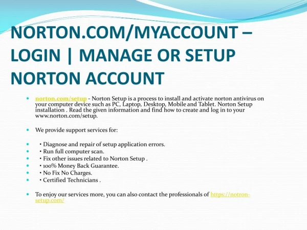 norton com myaccount login manage or setup norton account