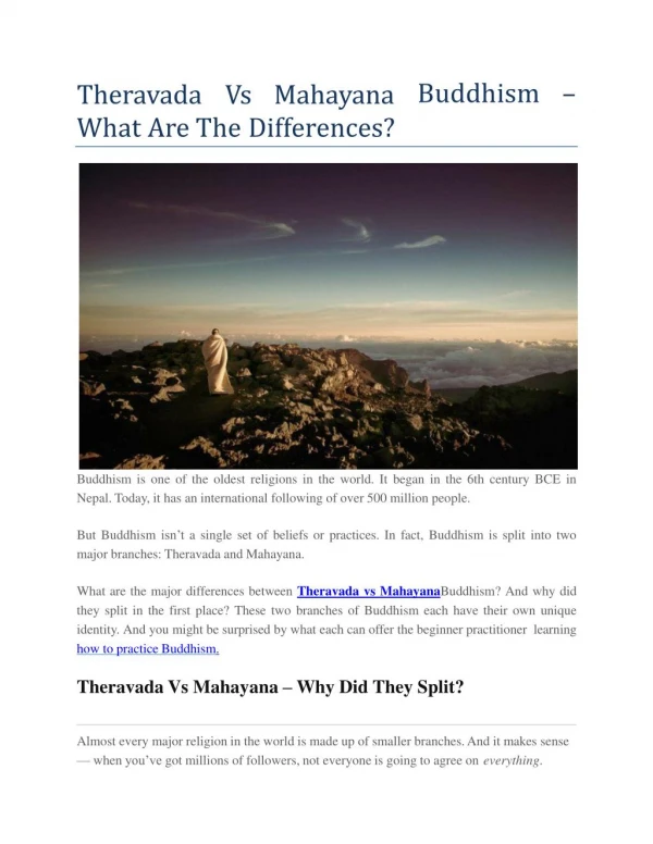 Theravada Vs Mahayana Buddhism – What Are The Differences?