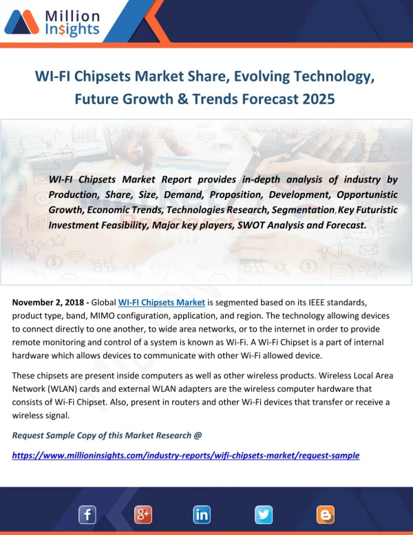 WI-FI Chipsets Market Share, Evolving Technology, Future Growth & Trends Forecast 2025