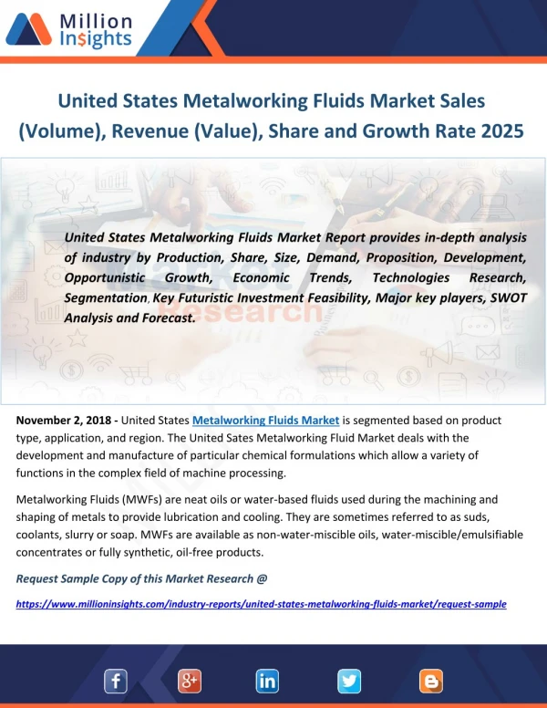 United States Metalworking Fluids Market Sales (Volume), Revenue (Value), Share and Growth Rate 2025.docx