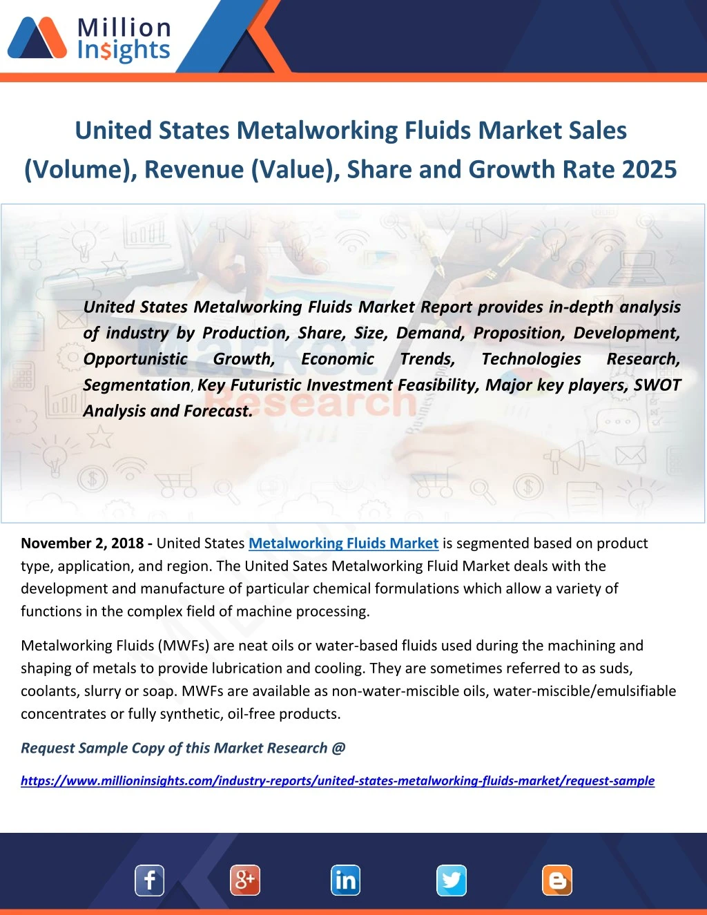 united states metalworking fluids market sales