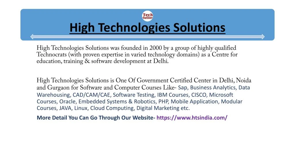 high technologies solutions was founded in 2000