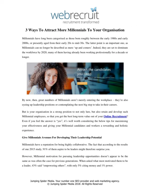 3 Ways To Attract More Millennials To Your Organisation