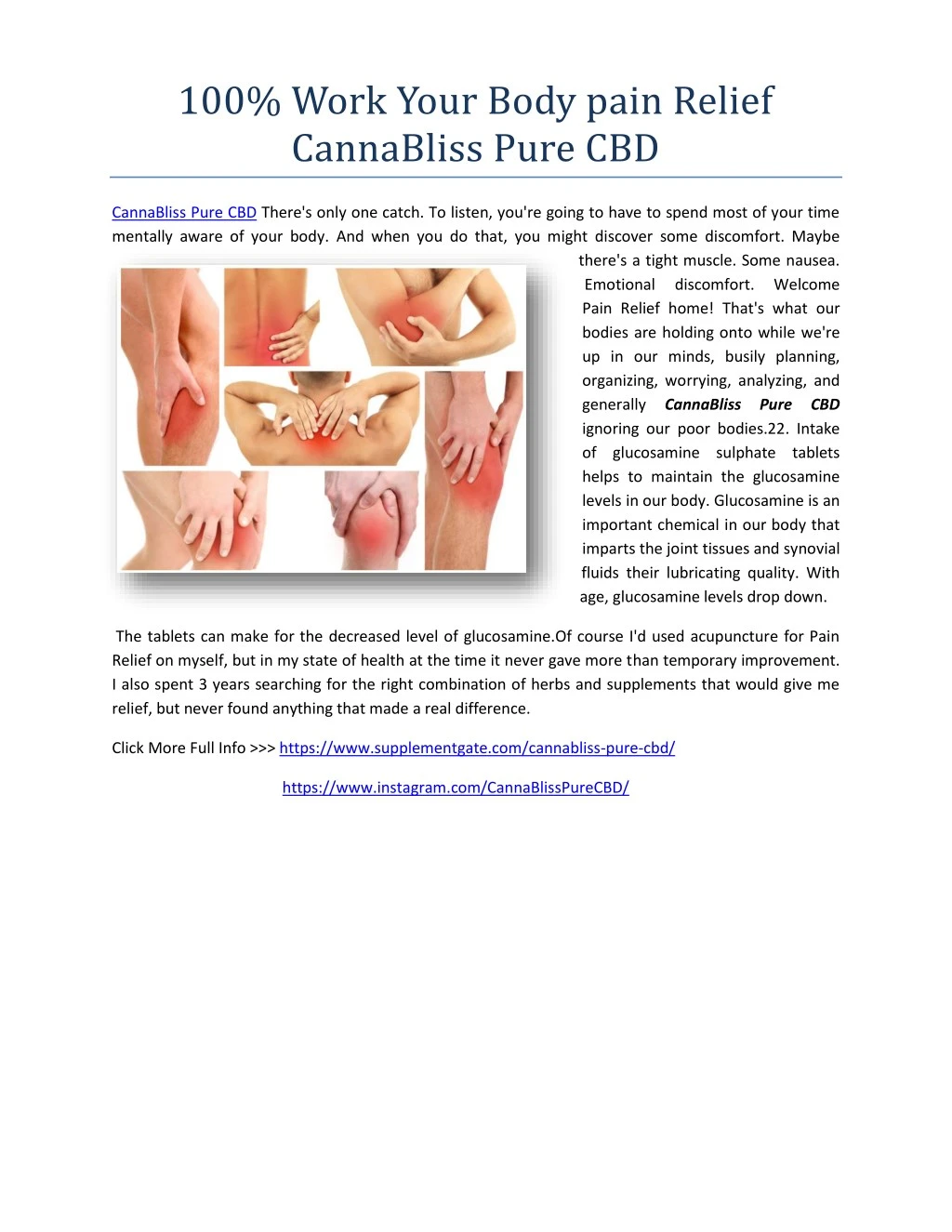 100 work your body pain relief cannabliss pure cbd