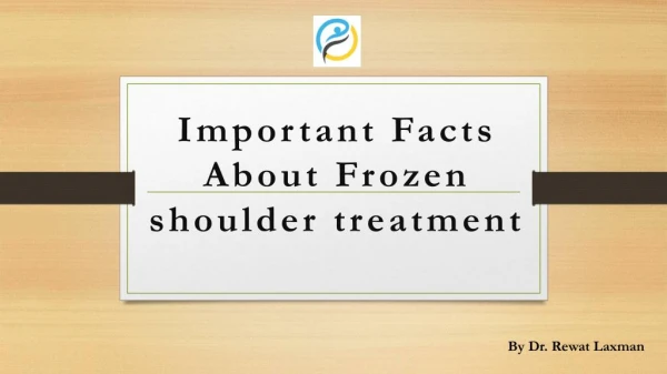 Important Facts About Frozen shoulder treatment by Dr. Rewat Laxman|Frozen shoulder treatment in Koramangala Bangalore