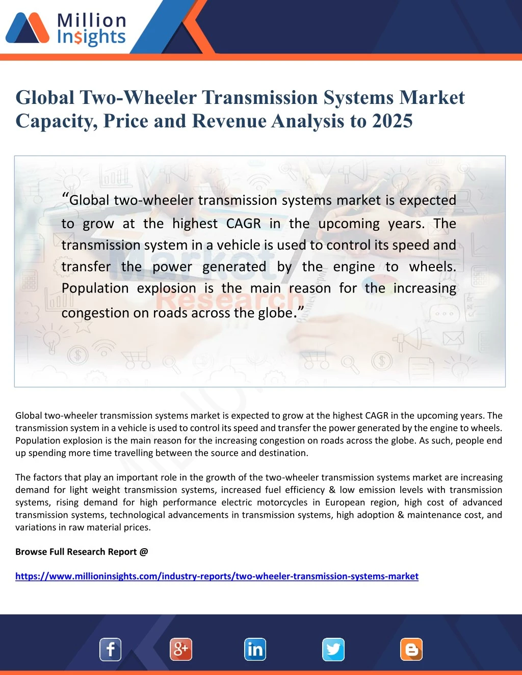 global two wheeler transmission systems market
