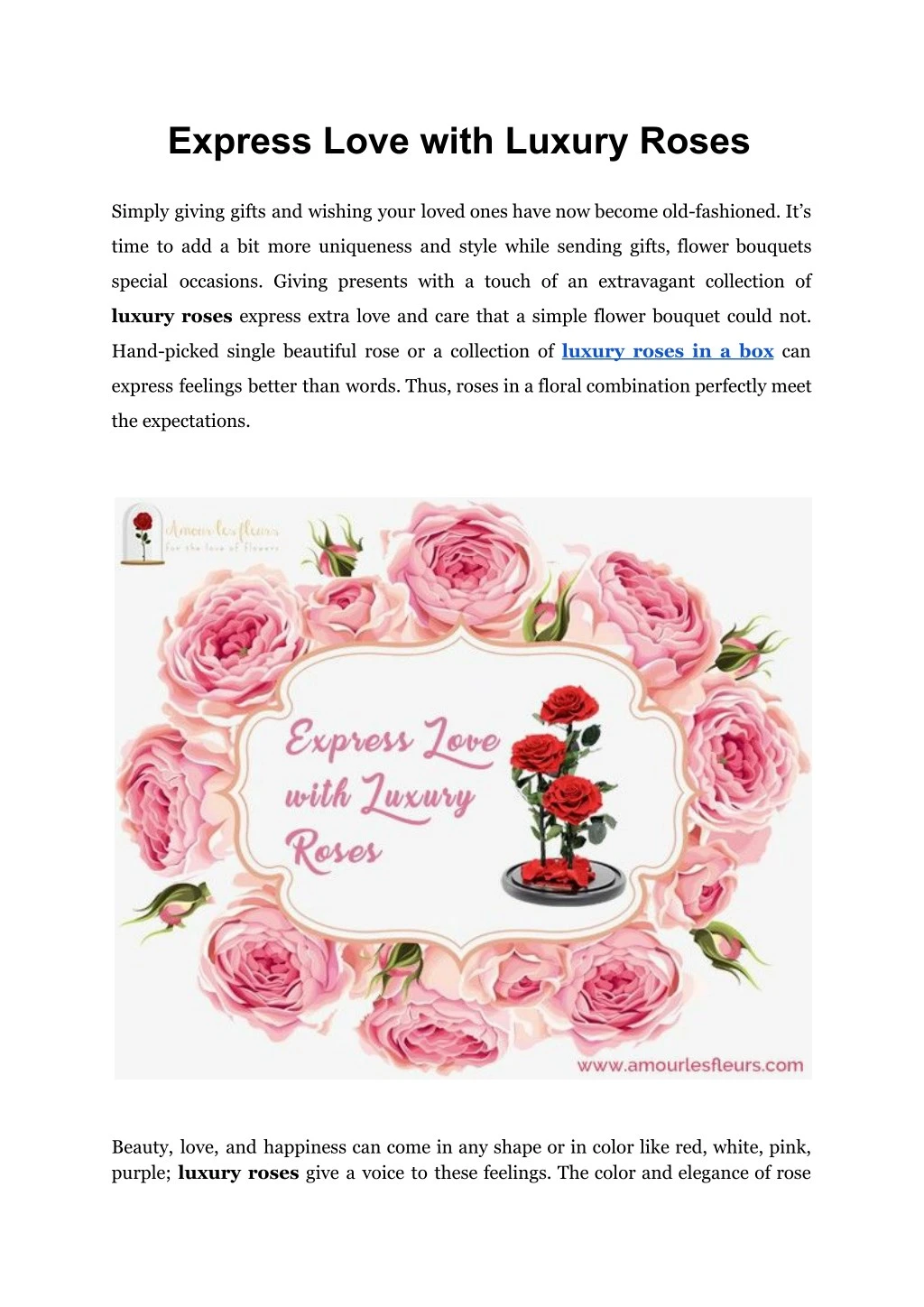 express love with luxury roses