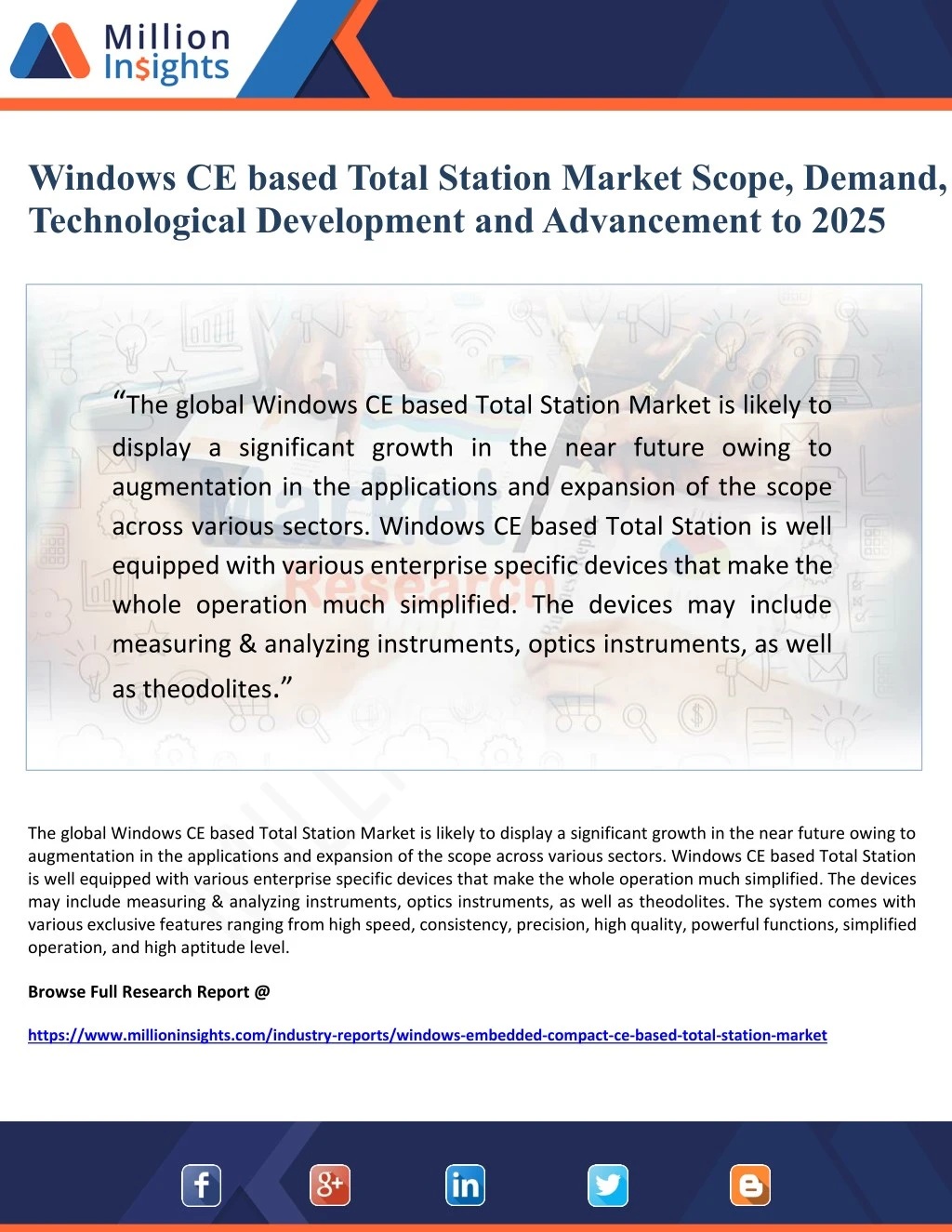 windows ce based total station market scope