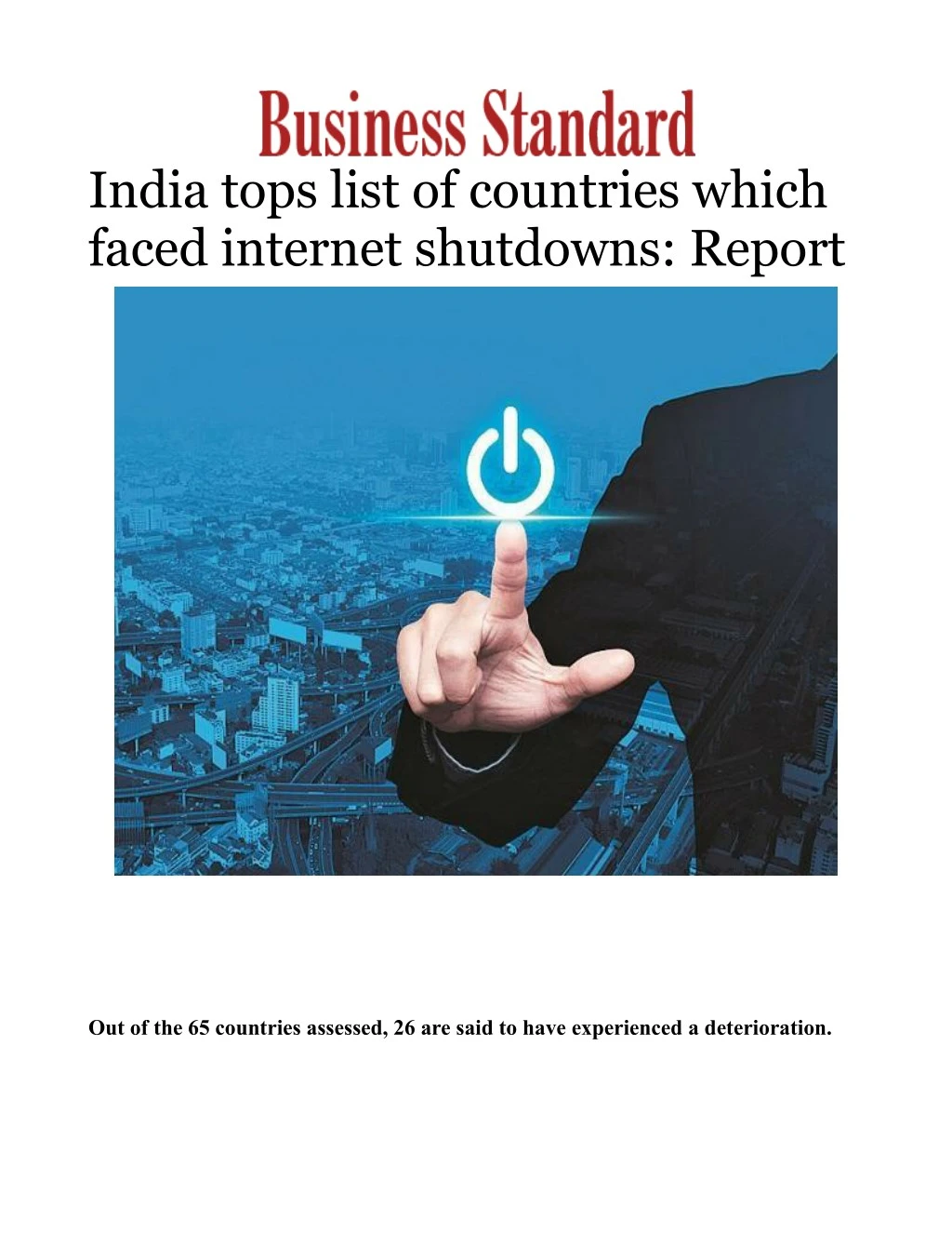 india tops list of countries which faced internet