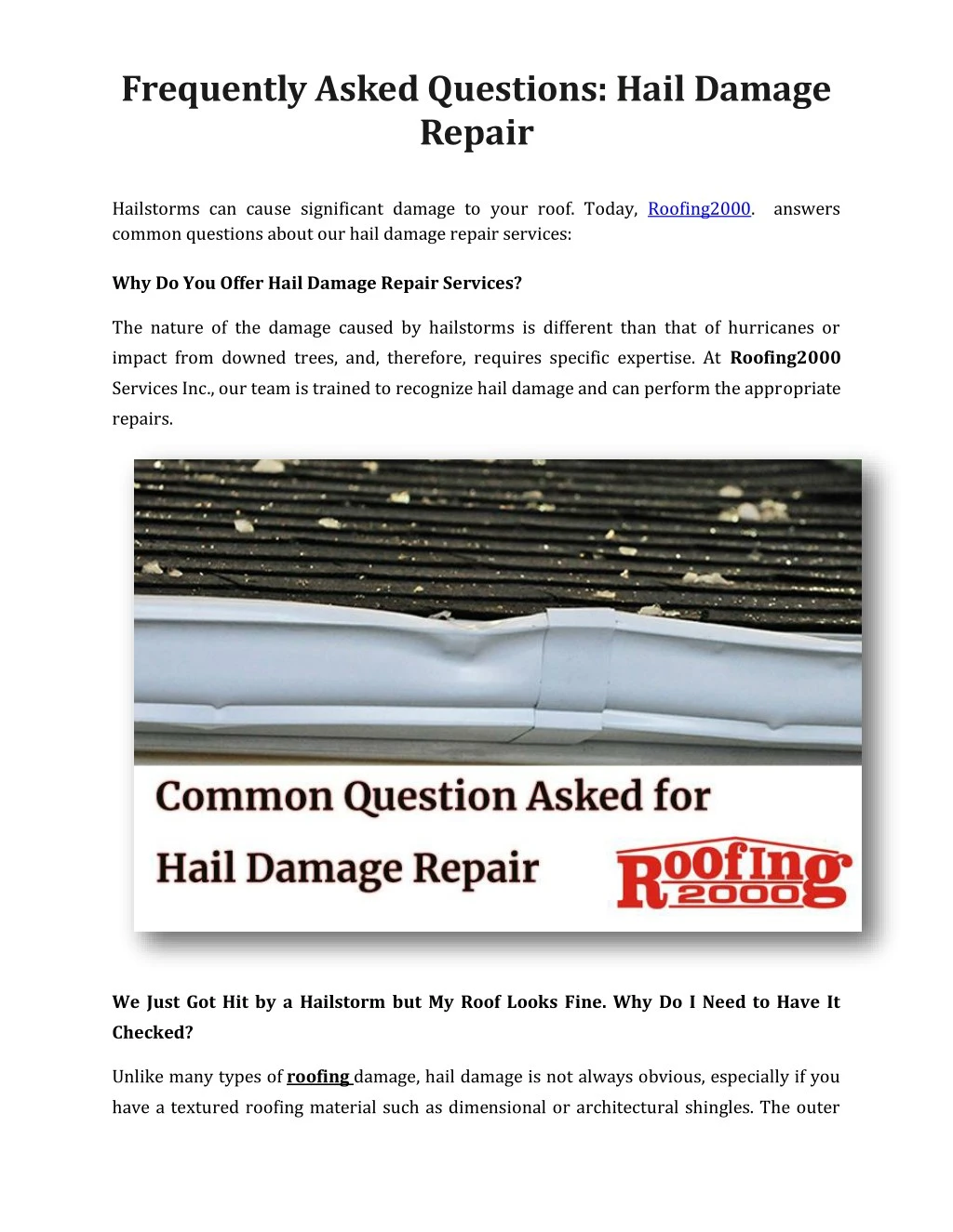 frequently asked questions hail damage repair