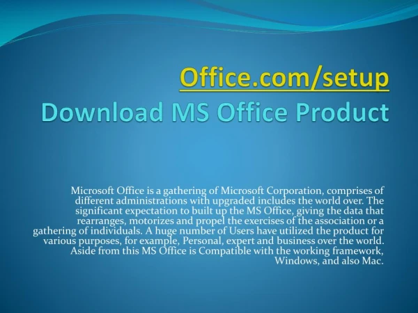 office com setup download ms office product