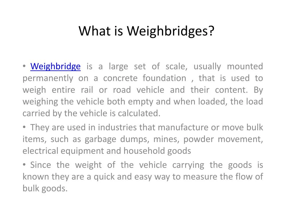 what is weighbridges