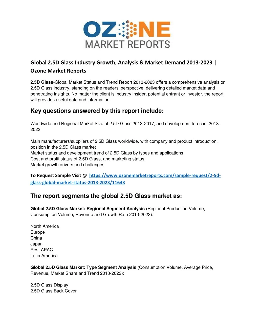 global 2 5d glass industry growth analysis market