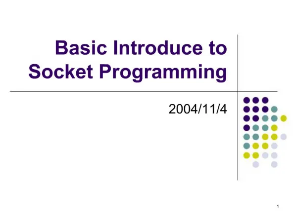 Basic Introduce to Socket Programming