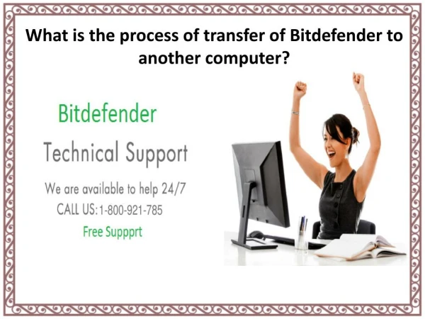 What is the process of transfer of Bitdefender to another computer?