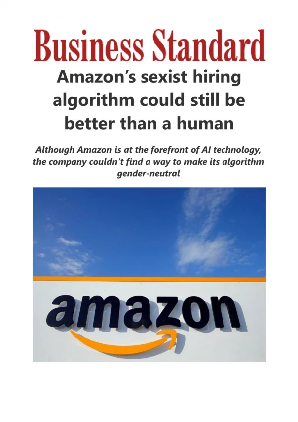 Amazon's sexist hiring algorithm could still be better than a human