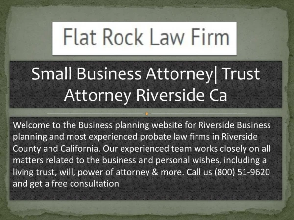Small Business Attorney| Trust Attorney Riverside Ca