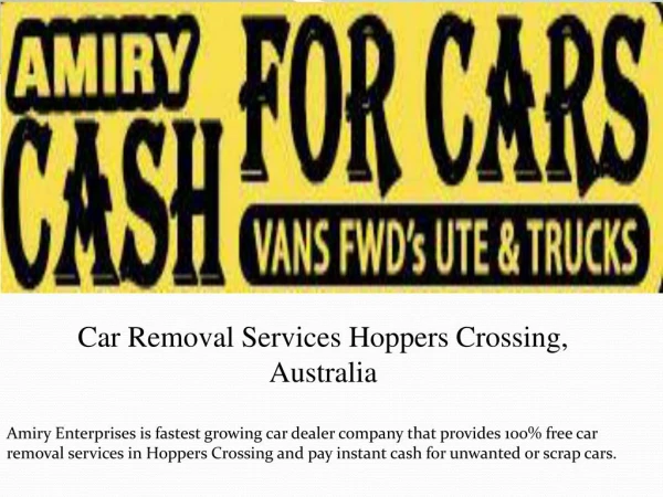 Car Removal Services Hoppers Crossing, Australia