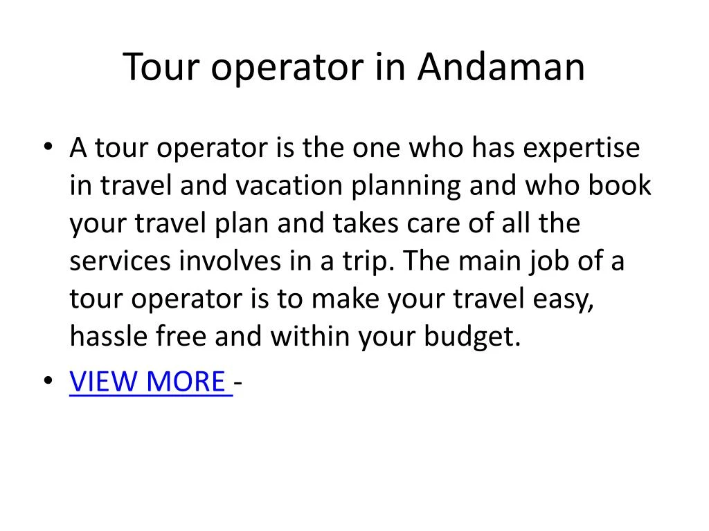tour operator in andaman