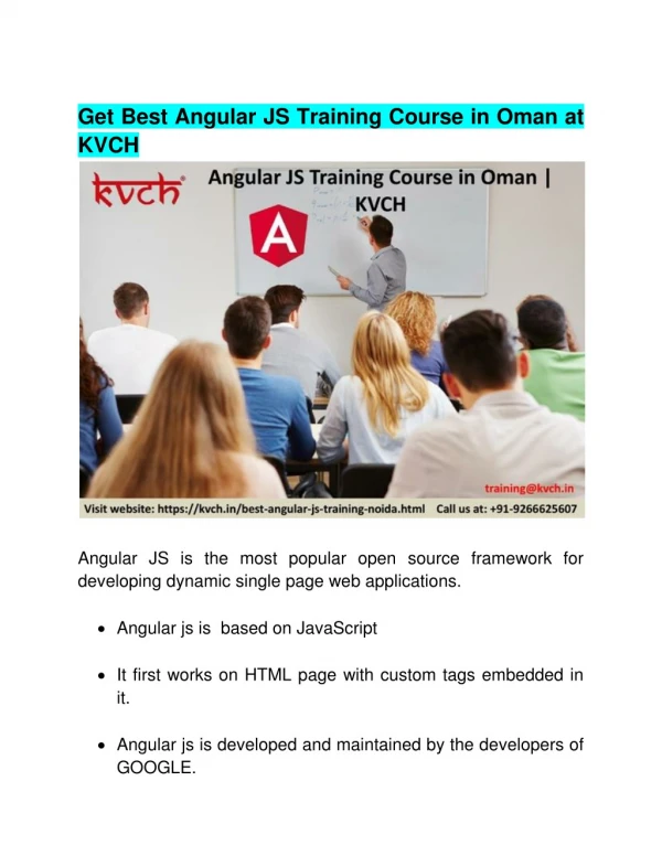 Best Angular JS Training Course in Oman | KVCH