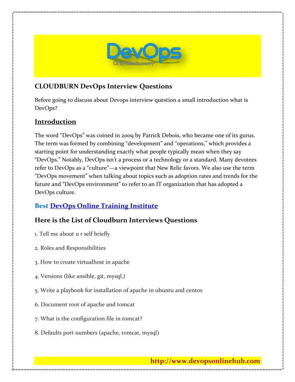 cloudburn devops interview questions